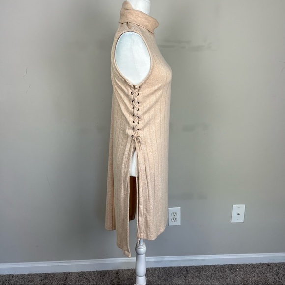BY ANTHROPOLOGIE LACE UP MAXI TURTLENECK SWEATER TANK SIZE SMALL - Picture 7 of 11